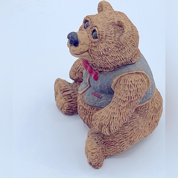 Vintage Retired Stone Critter Collection~”MrTeddy Bear”. 4” Tall And 3 1/2” Wide - Picture 3 of 7